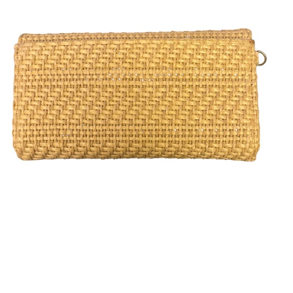 Etienne Aigner Beige Woven Clutch Wallet Natural Wicker Raffia -never used - Picture 2 of 4